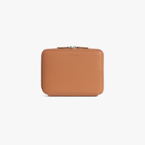 Saddle Tan (Vegan Leather) | Front view of Metro Folio Kit in Saddle Tan