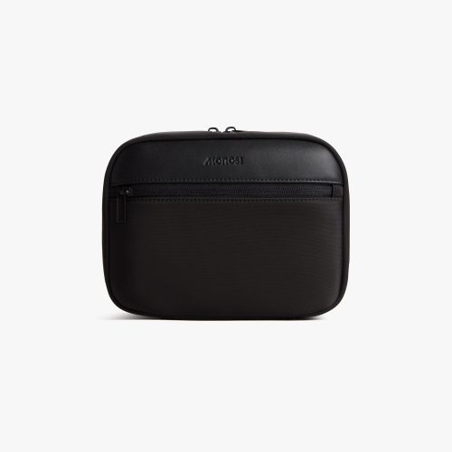 Carbon Black | Front view of Metro Hanging Toiletry Case in Carbon Black