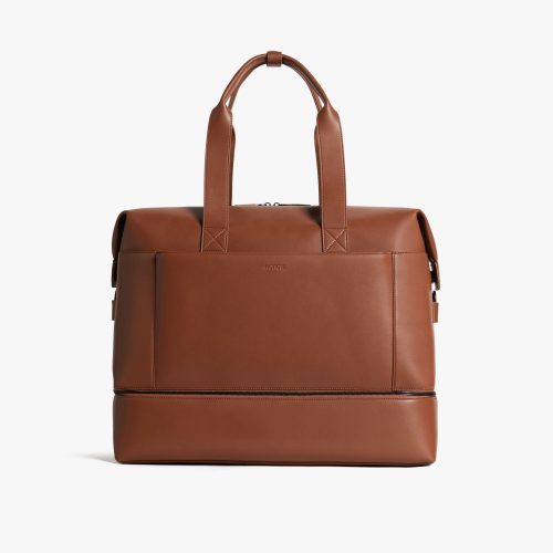 Mahogany (Vegan Leather) | Front view of Metro Weekender in Mahogany