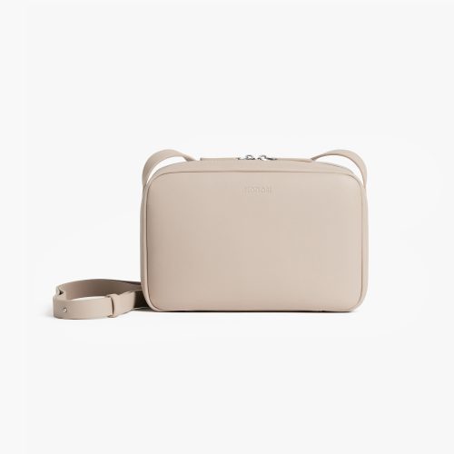 Ivory (Vegan Leather) | Front view of Metro Crossbody Ivory