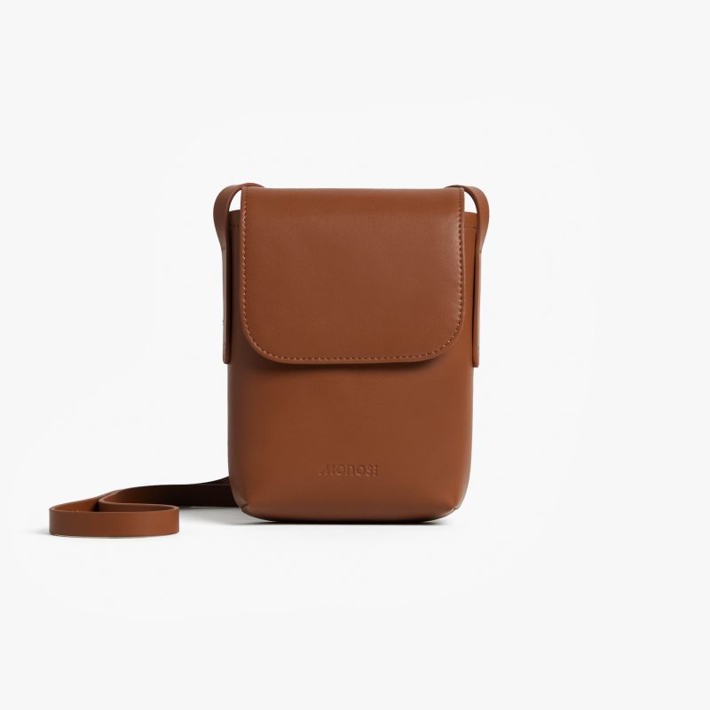 Mahogany (Vegan Leather) | Front view of Metro Mini Crossbody Mahogany